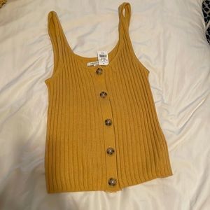 Mustard ribbed tank top